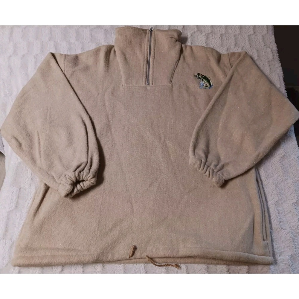 Vintage Earth Ragz Sweater Mens XL Fleece 1/4 Zip Pullover Fishing Sweatshirt